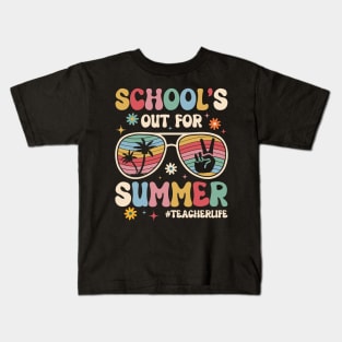 Schools Out For Summer Happy Last Day Of School gift for Boys girls kids Kids T-Shirt